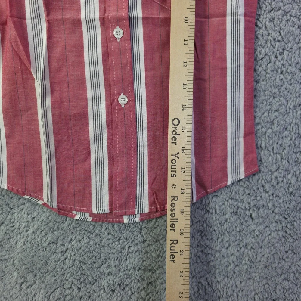 Iron Wood Trading Co Boys Red White Striped Button Down Shirt Vintage Size 7 NWT